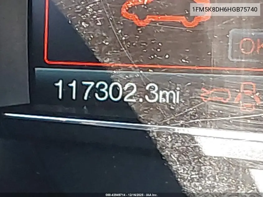 1FM5K8DH6HGB75740 2017 Ford Explorer Xlt