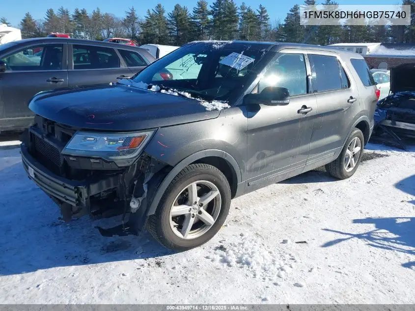 1FM5K8DH6HGB75740 2017 Ford Explorer Xlt