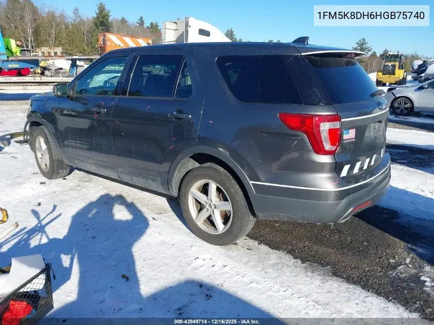 1FM5K8DH6HGB75740 2017 Ford Explorer Xlt
