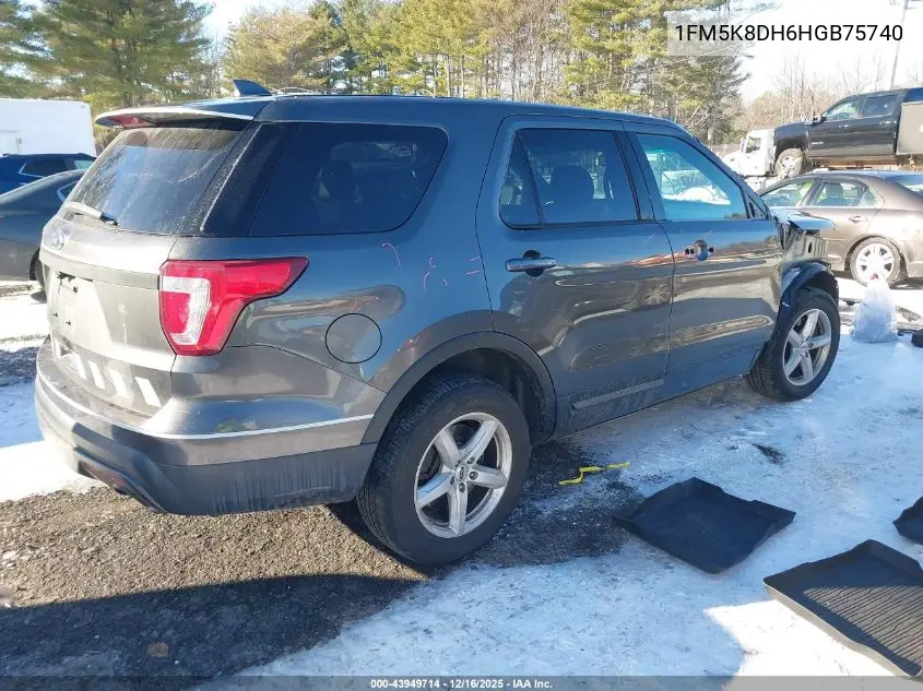 1FM5K8DH6HGB75740 2017 Ford Explorer Xlt