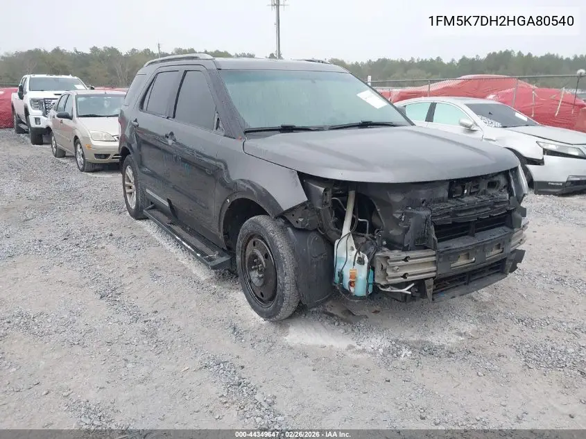 1FM5K7DH2HGA80540 2017 Ford Explorer Xlt