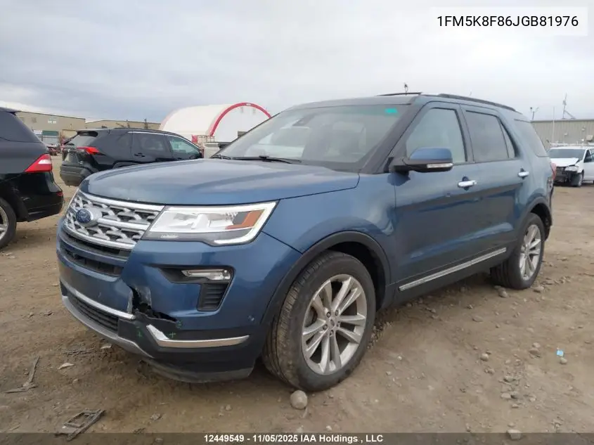1FM5K8F86JGB81976 2018 Ford Explorer Limited
