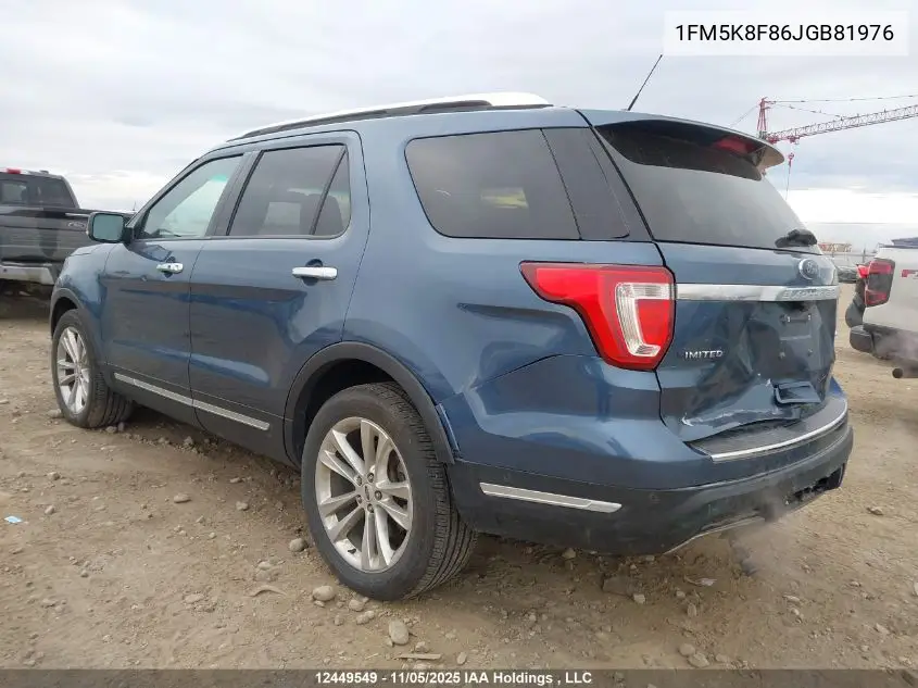1FM5K8F86JGB81976 2018 Ford Explorer Limited