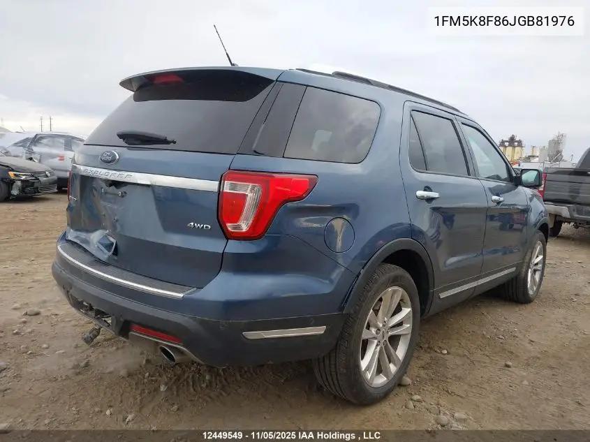 1FM5K8F86JGB81976 2018 Ford Explorer Limited
