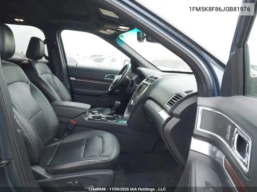 1FM5K8F86JGB81976 2018 Ford Explorer Limited