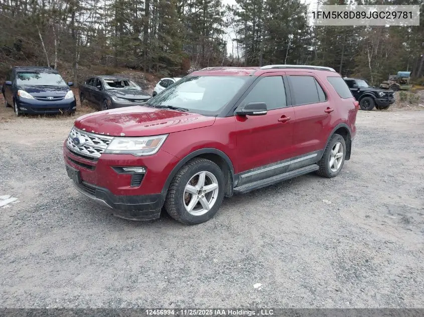 1FM5K8D89JGC29781 2018 Ford Explorer Xlt