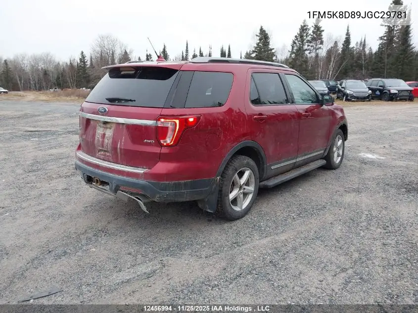 1FM5K8D89JGC29781 2018 Ford Explorer Xlt