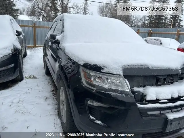 1FM5K7D87JGC57363 2018 Ford Explorer Xlt