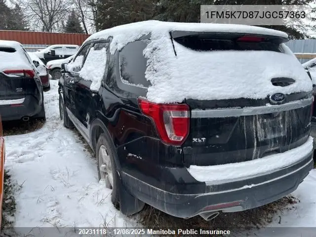 1FM5K7D87JGC57363 2018 Ford Explorer Xlt