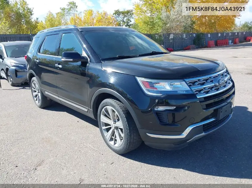 1FM5K8F84JGA43921 2018 Ford Explorer Limited
