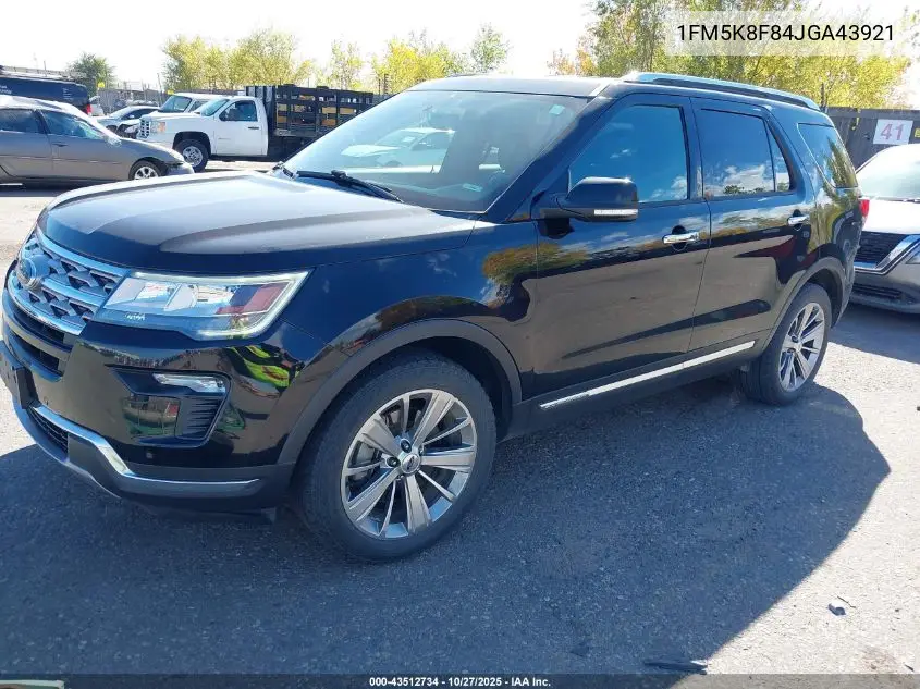 1FM5K8F84JGA43921 2018 Ford Explorer Limited
