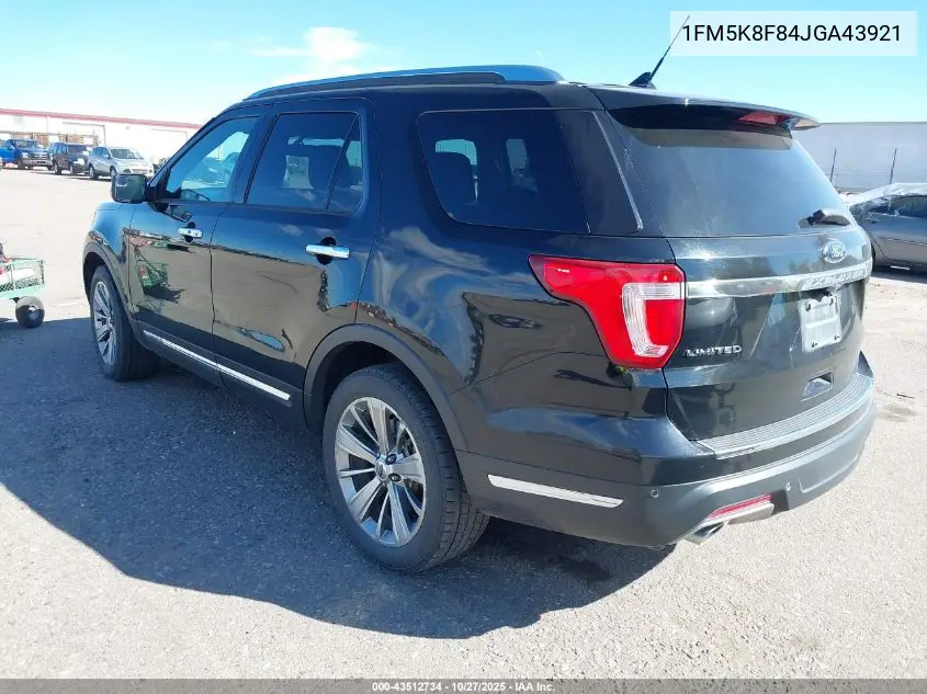1FM5K8F84JGA43921 2018 Ford Explorer Limited