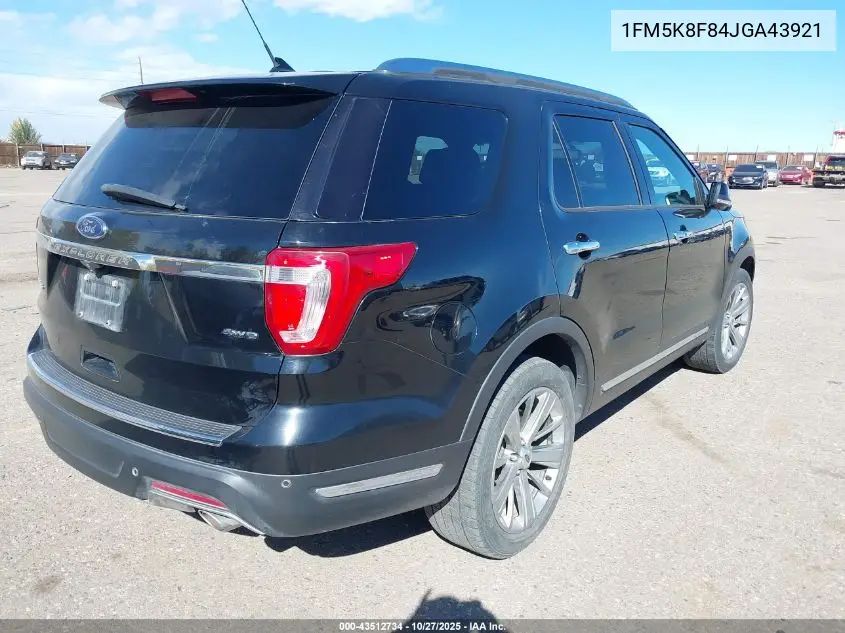 1FM5K8F84JGA43921 2018 Ford Explorer Limited