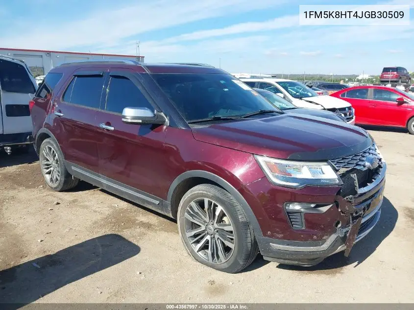 1FM5K8HT4JGB30509 2018 Ford Explorer Platinum