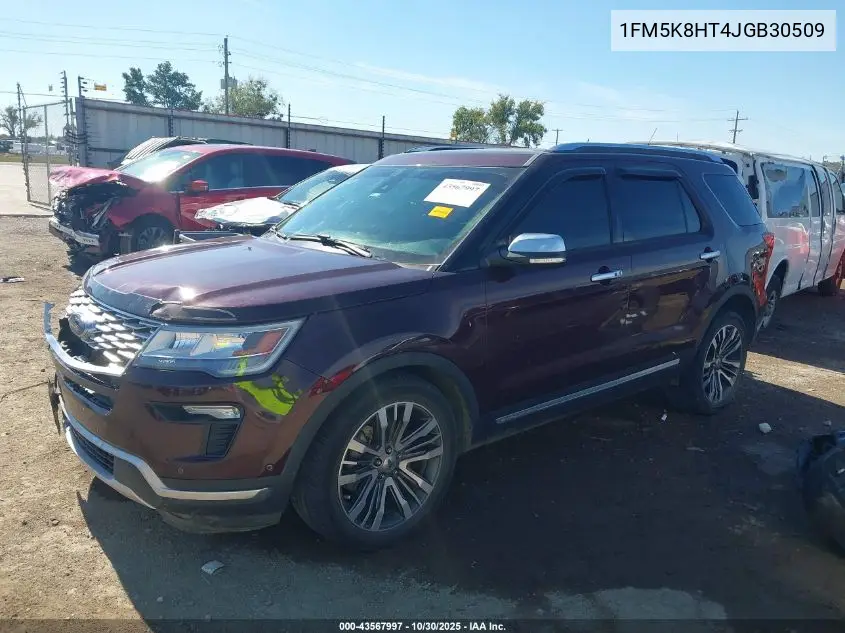 1FM5K8HT4JGB30509 2018 Ford Explorer Platinum