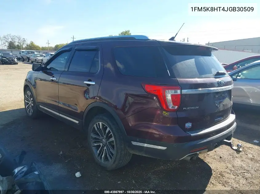 1FM5K8HT4JGB30509 2018 Ford Explorer Platinum