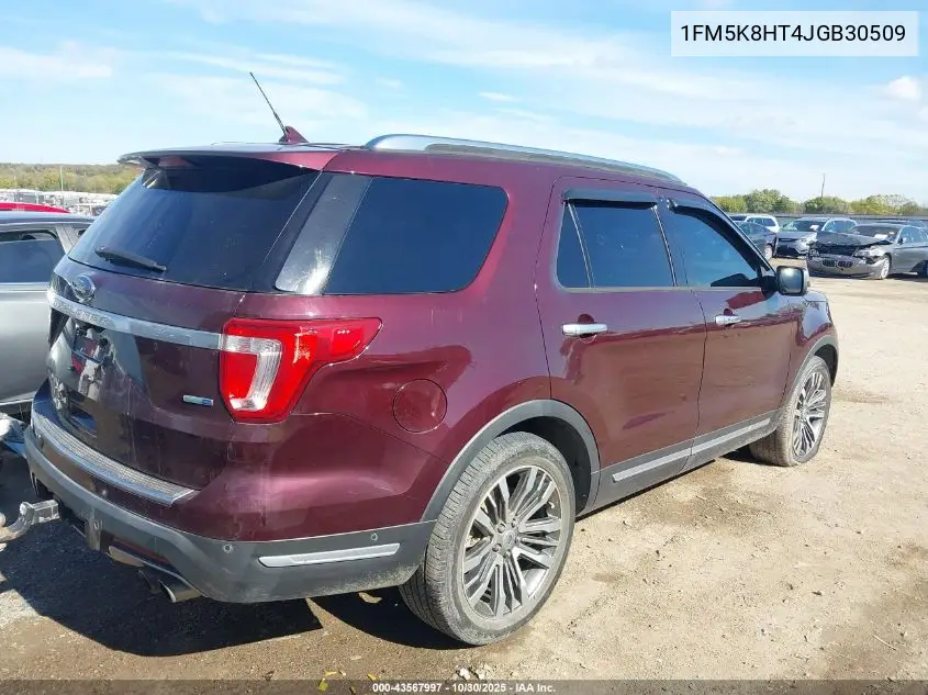 1FM5K8HT4JGB30509 2018 Ford Explorer Platinum