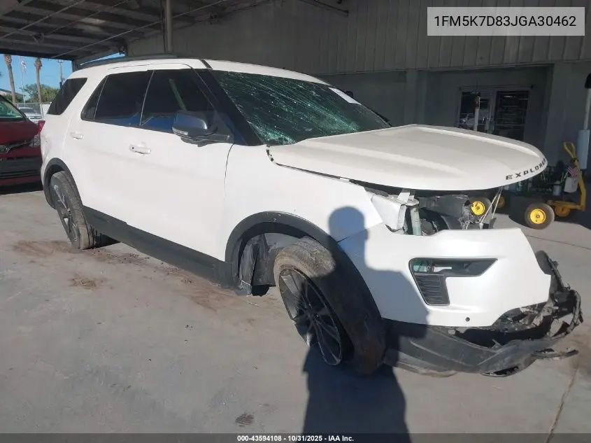 1FM5K7D83JGA30462 2018 Ford Explorer Xlt