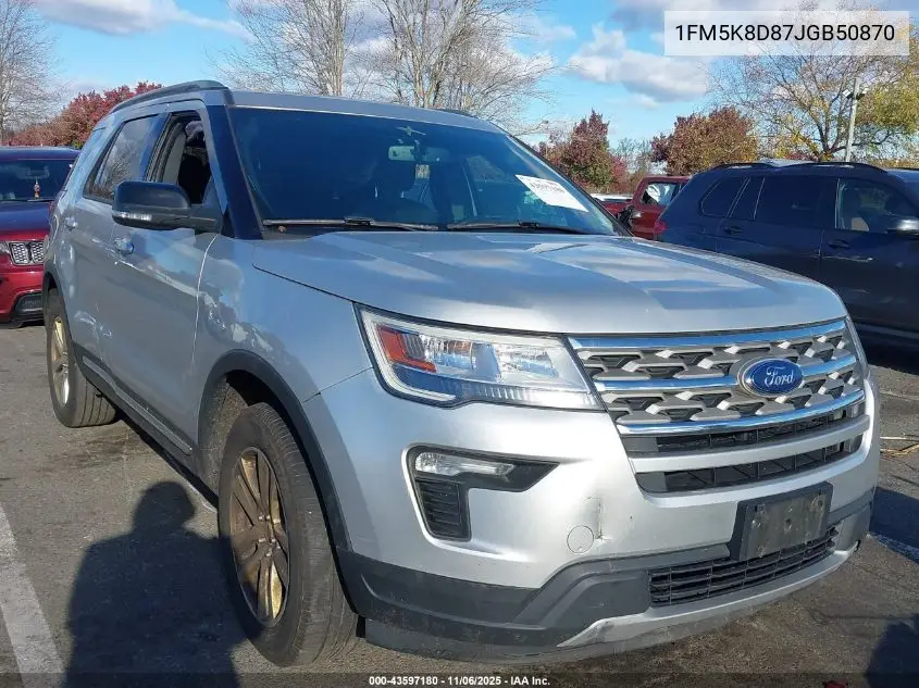 1FM5K8D87JGB50870 2018 Ford Explorer Xlt
