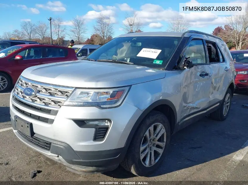 1FM5K8D87JGB50870 2018 Ford Explorer Xlt