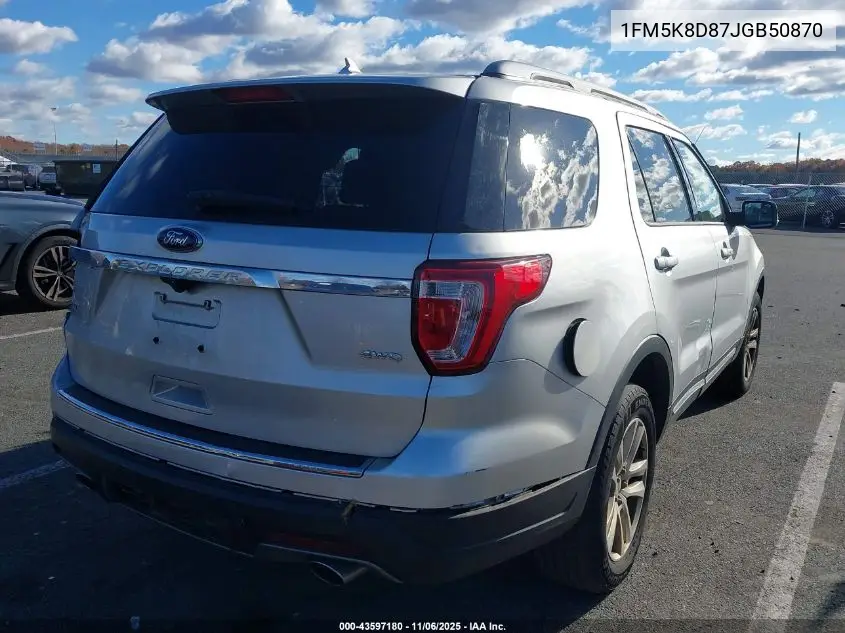 1FM5K8D87JGB50870 2018 Ford Explorer Xlt