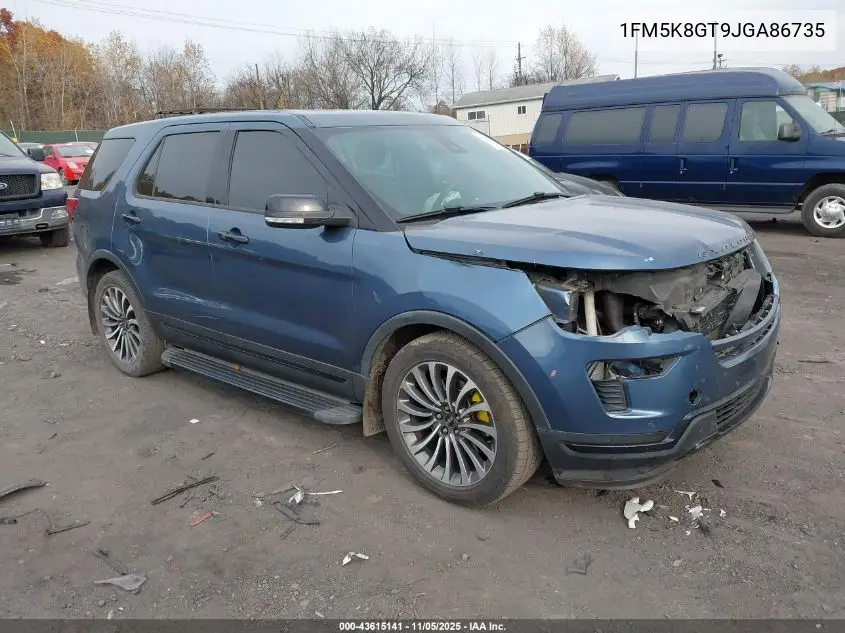 1FM5K8GT9JGA86735 2018 Ford Explorer Sport