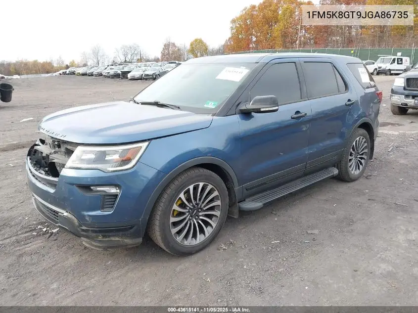 1FM5K8GT9JGA86735 2018 Ford Explorer Sport