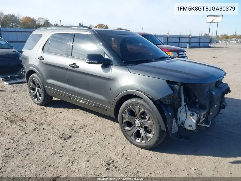 1FM5K8GT8JGA30379 2018 Ford Explorer Sport