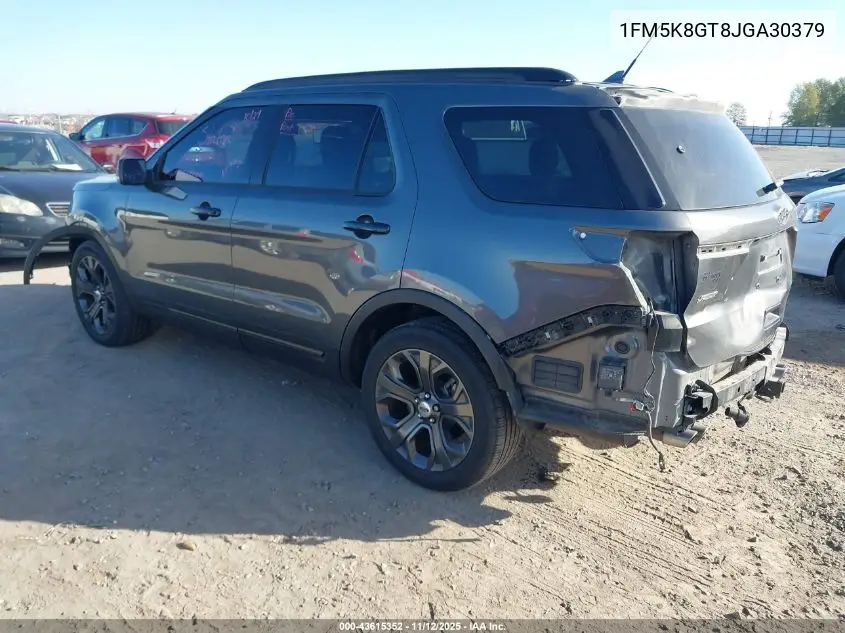 1FM5K8GT8JGA30379 2018 Ford Explorer Sport