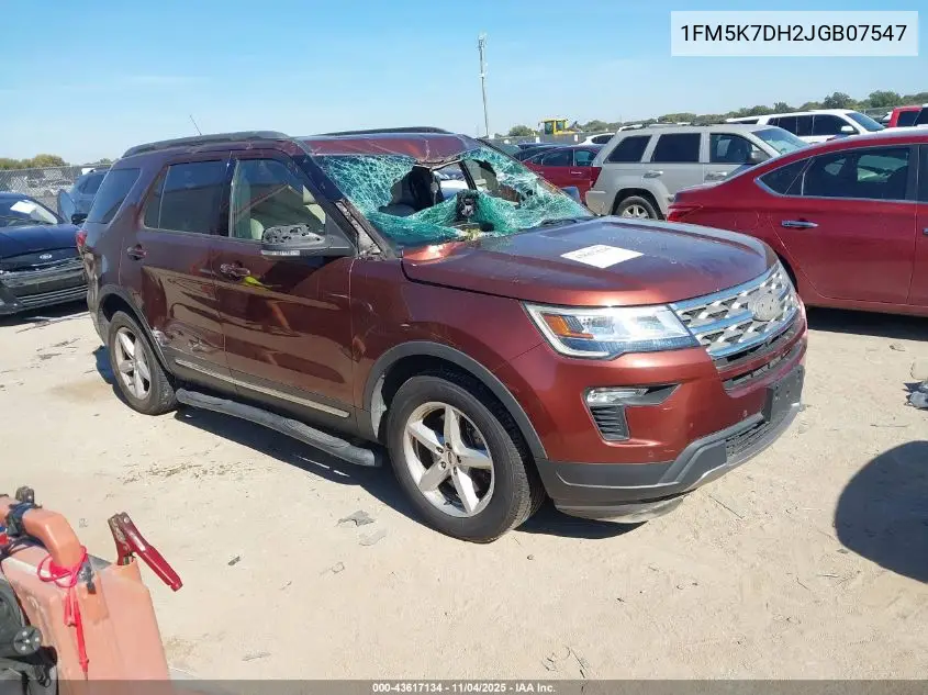 1FM5K7DH2JGB07547 2018 Ford Explorer Xlt