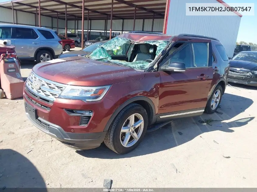 1FM5K7DH2JGB07547 2018 Ford Explorer Xlt