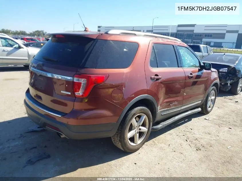 1FM5K7DH2JGB07547 2018 Ford Explorer Xlt