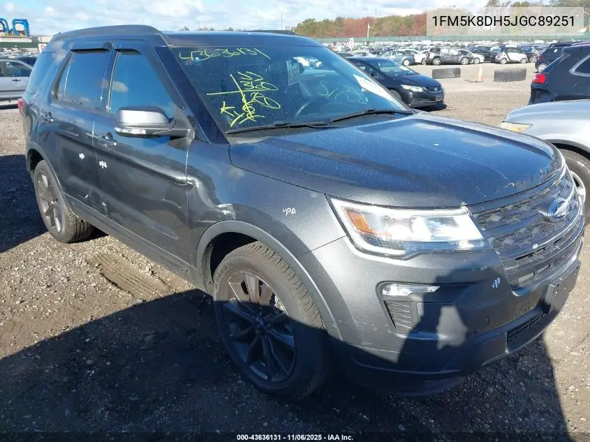 1FM5K8DH5JGC89251 2018 Ford Explorer Xlt