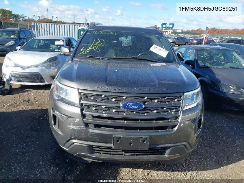 1FM5K8DH5JGC89251 2018 Ford Explorer Xlt