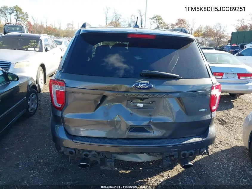 1FM5K8DH5JGC89251 2018 Ford Explorer Xlt