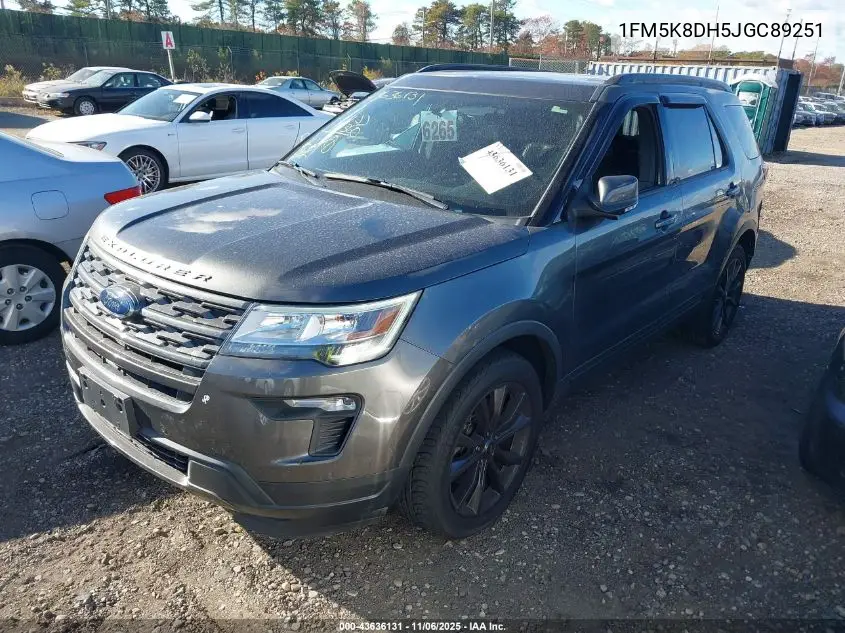 1FM5K8DH5JGC89251 2018 Ford Explorer Xlt