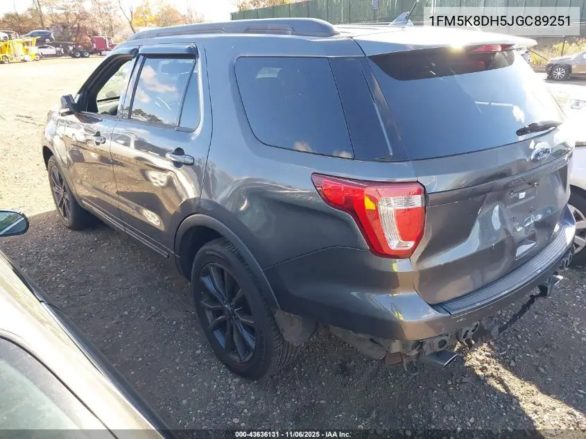 1FM5K8DH5JGC89251 2018 Ford Explorer Xlt