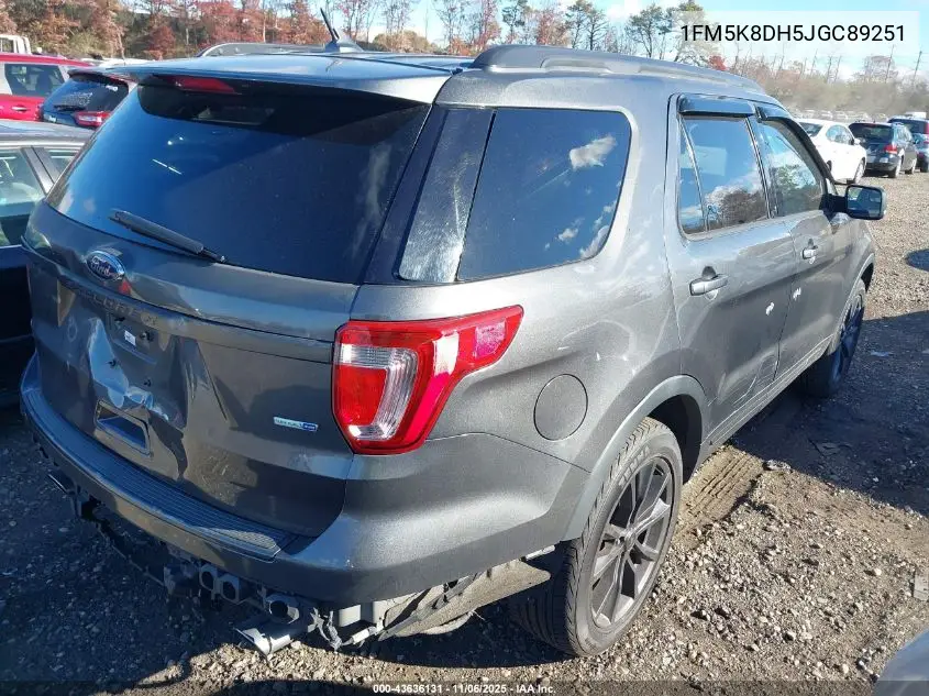 1FM5K8DH5JGC89251 2018 Ford Explorer Xlt