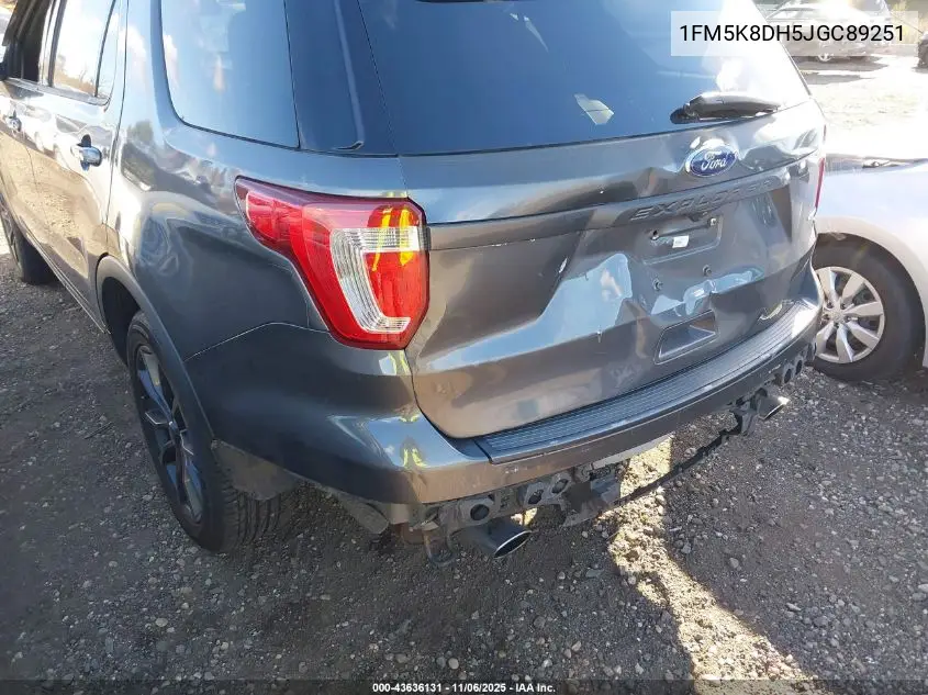 1FM5K8DH5JGC89251 2018 Ford Explorer Xlt