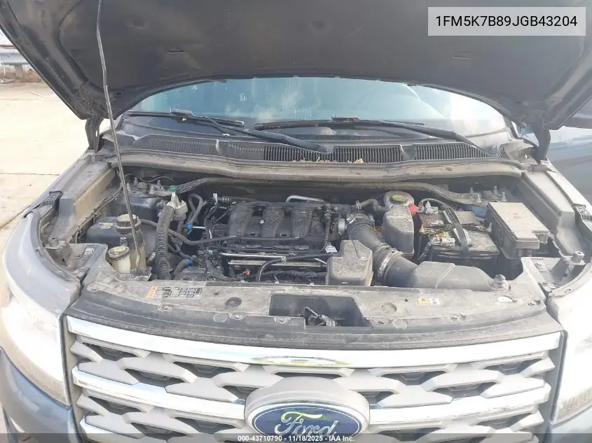 1FM5K7D89JGB43204 2018 Ford Explorer Xlt