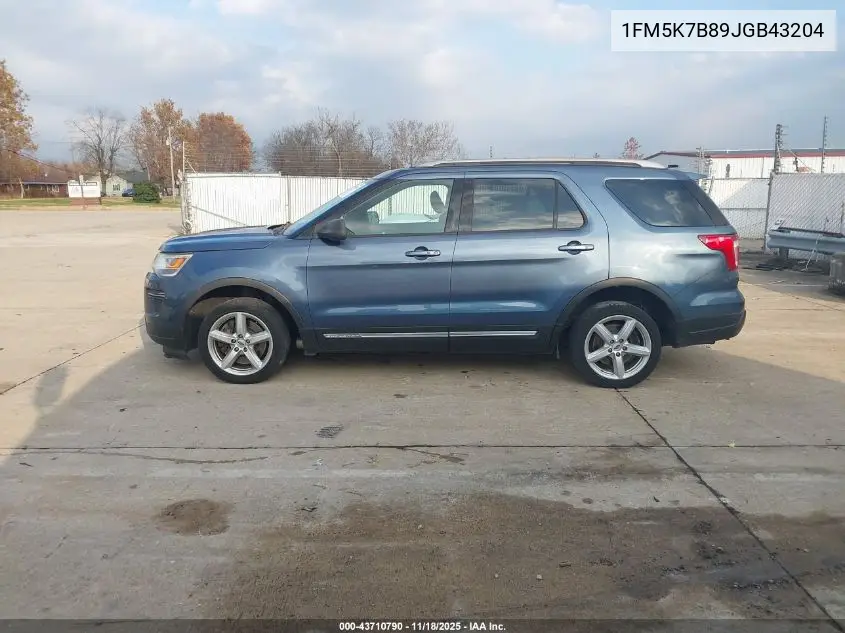 1FM5K7D89JGB43204 2018 Ford Explorer Xlt