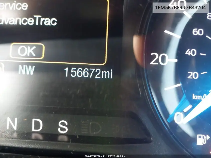 1FM5K7D89JGB43204 2018 Ford Explorer Xlt
