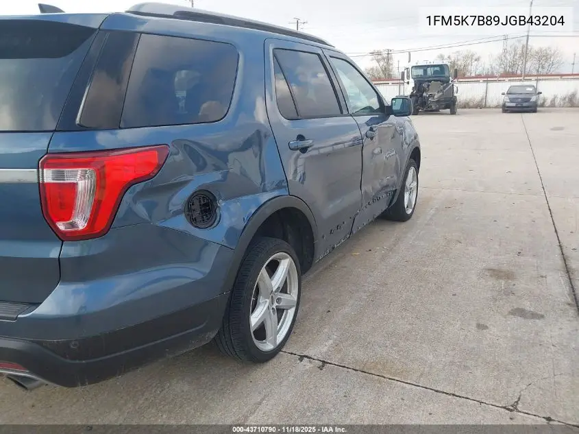 1FM5K7D89JGB43204 2018 Ford Explorer Xlt