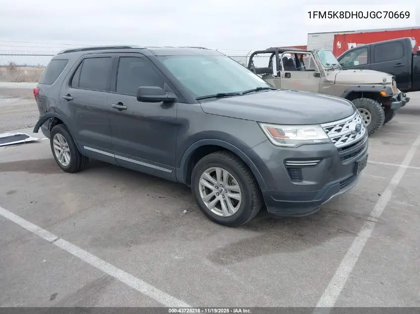 1FM5K8DH0JGC70669 2018 Ford Explorer Xlt