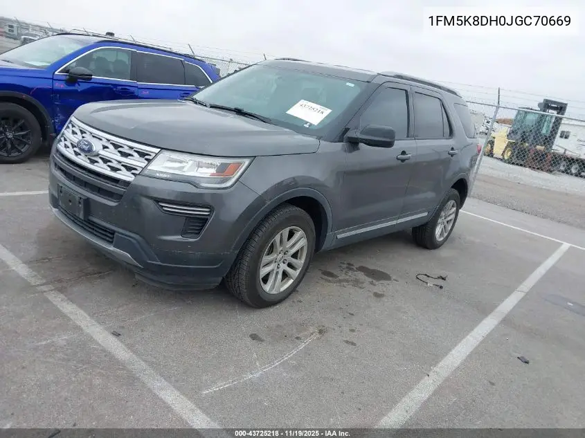 1FM5K8DH0JGC70669 2018 Ford Explorer Xlt