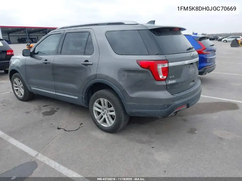 1FM5K8DH0JGC70669 2018 Ford Explorer Xlt