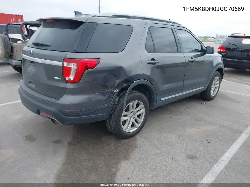 1FM5K8DH0JGC70669 2018 Ford Explorer Xlt