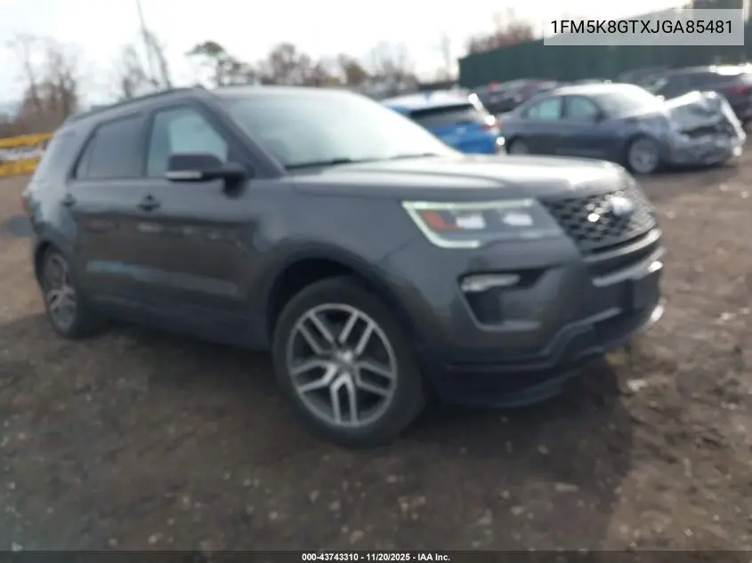 1FM5K8GTXJGA85481 2018 Ford Explorer Sport