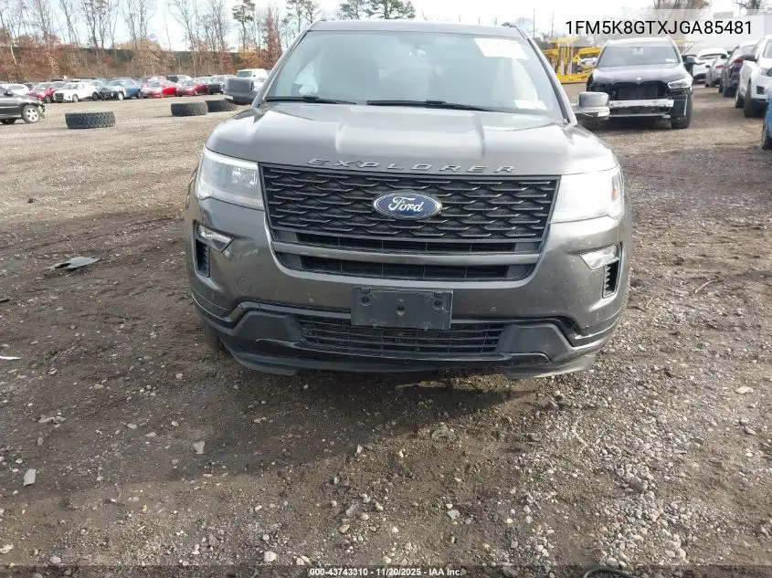 1FM5K8GTXJGA85481 2018 Ford Explorer Sport