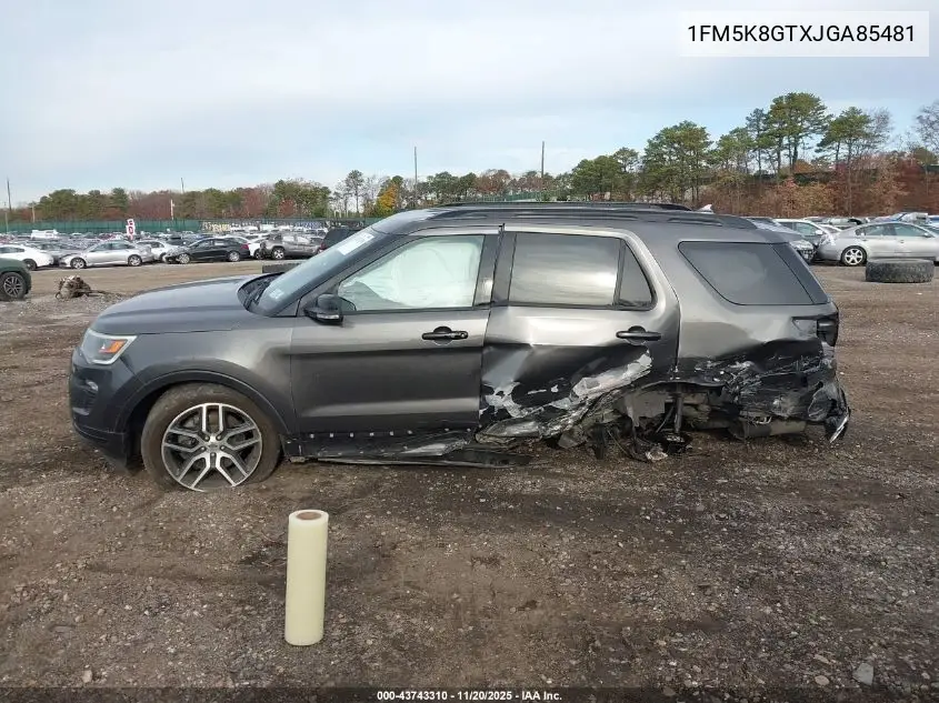 1FM5K8GTXJGA85481 2018 Ford Explorer Sport